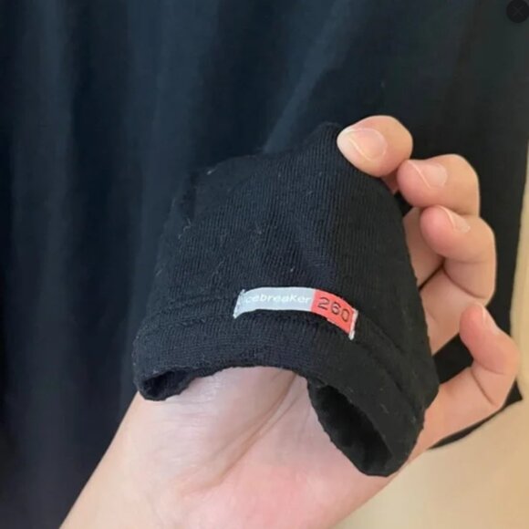 Icebreaker Merino 260 Quarter Zip Long Sleeve Shirt  - Men's Size Large - Black - Picture 5 of 8